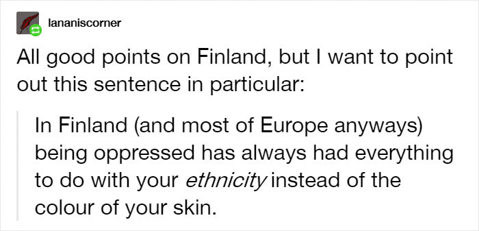 Someone Blames Finland’s Success On Being ‘All White’ And Colonialist, Gets Shut Down With A History Lesson Someone Blames Finland’s Success On Being ‘All White’ And Colonialist, Gets Shut Down With A History Lesson