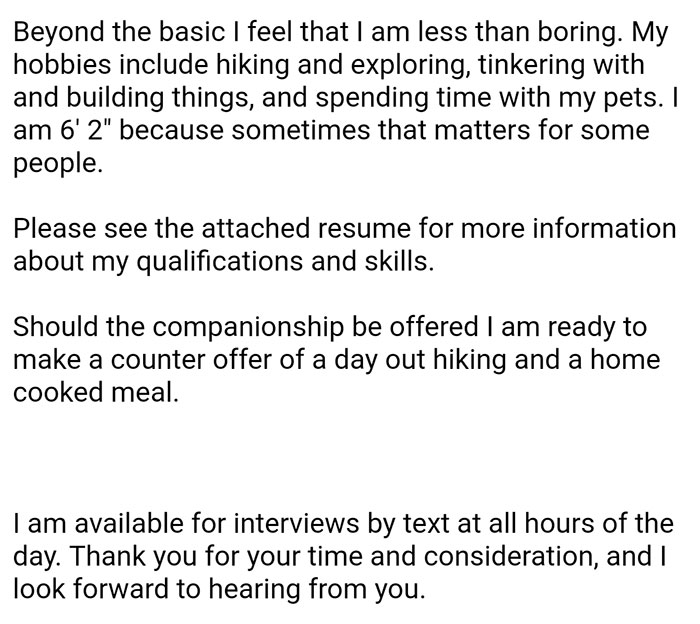 Girl Is Looking For A ‘Fall Companion’ On Tinder And This Guy Won Her Over By Sending An Extensive Resume Girl Is Looking For A ‘Fall Companion’ On Tinder And This Guy Won Her Over By Sending An Extensive Resume