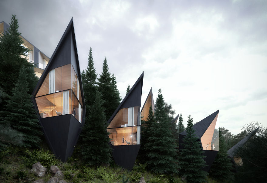 Architect Designs Sustainable Futuristic Tree Houses In Italian Forest Architect Designs Sustainable Futuristic Tree Houses In Italian Forest