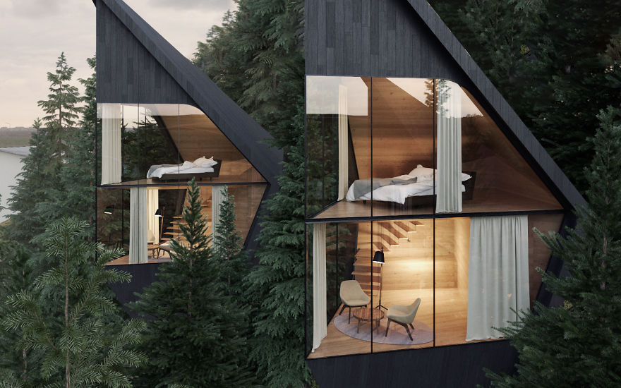 Architect Designs Sustainable Futuristic Tree Houses In Italian Forest Architect Designs Sustainable Futuristic Tree Houses In Italian Forest