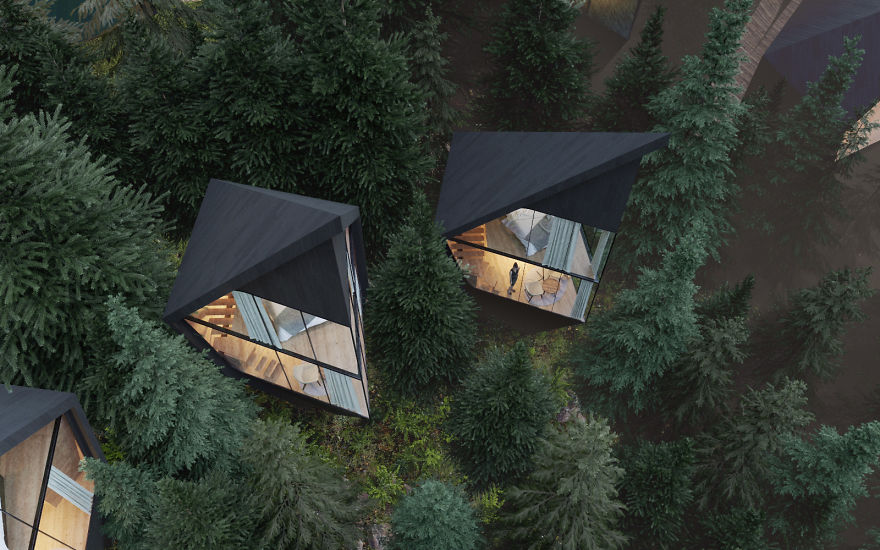 Architect Designs Sustainable Futuristic Tree Houses In Italian Forest Architect Designs Sustainable Futuristic Tree Houses In Italian Forest
