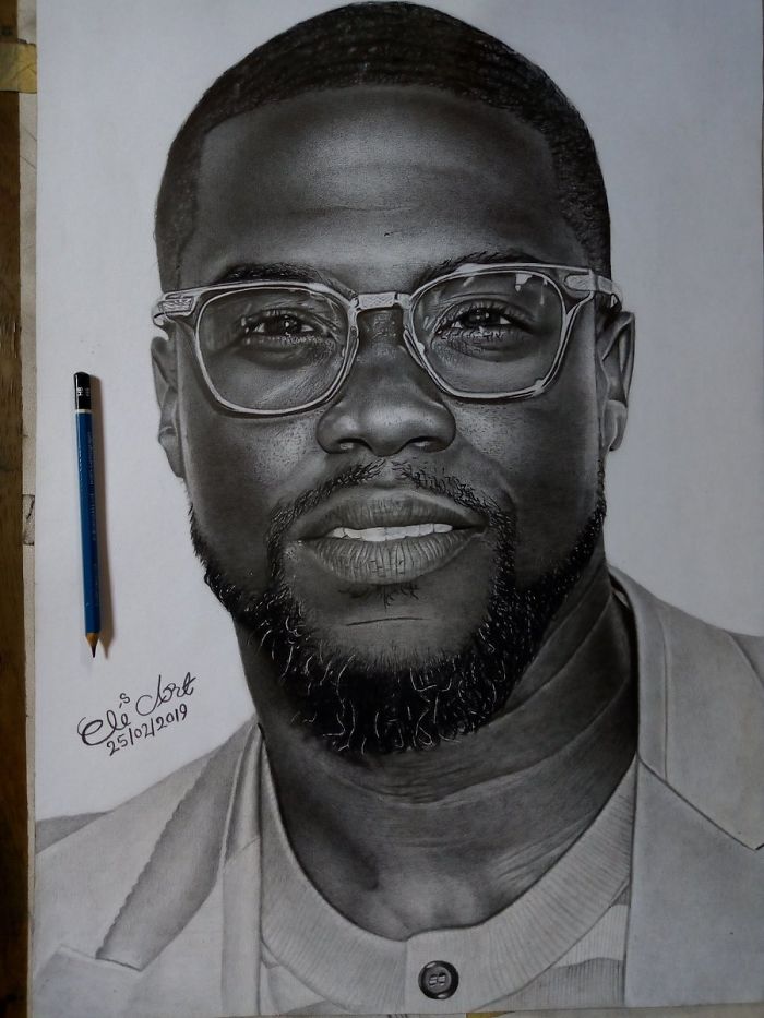 Talented Young Artist Draws Incredibly Realistic Portrait Of Kevin Hart, Can’t Believe He Actually Responds On Twitter Talented Young Artist Draws Incredibly Realistic Portrait Of Kevin Hart, Can’t Believe He Actually Responds On Twitter