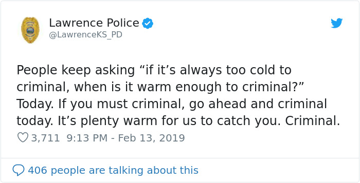 26 Criminally Funny Tweets By The Kansas Police Departments 26 Criminally Funny Tweets By The Kansas Police Departments
