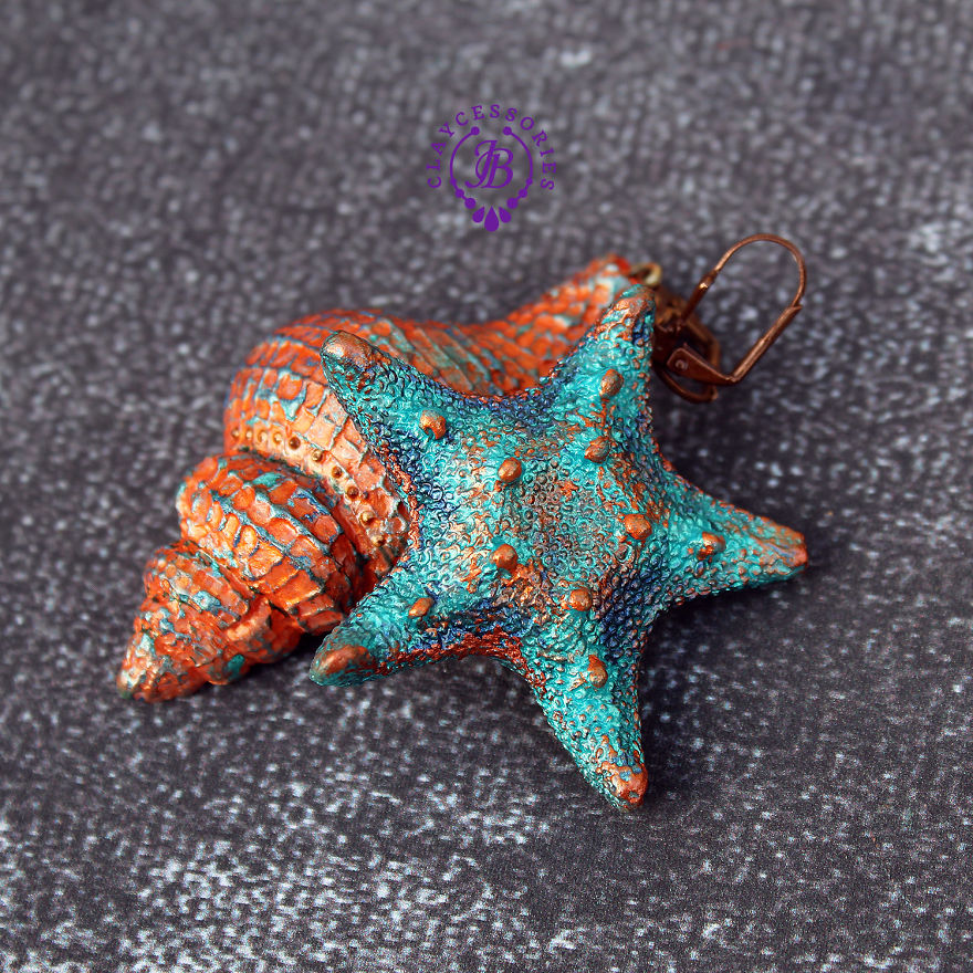 Colorful Seashells From Polymer Clay Colorful Seashells From Polymer Clay