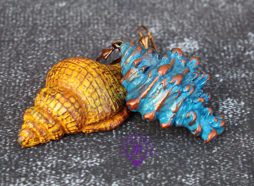 Colorful Seashells From Polymer Clay Colorful Seashells From Polymer Clay