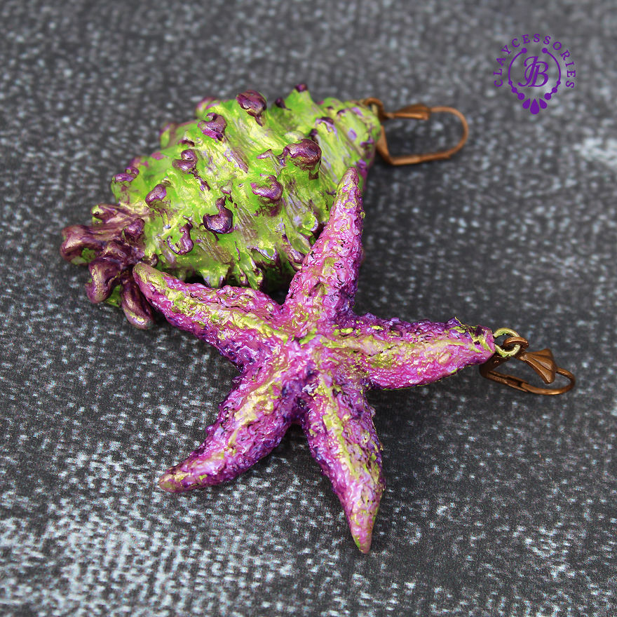 Colorful Seashells From Polymer Clay Colorful Seashells From Polymer Clay