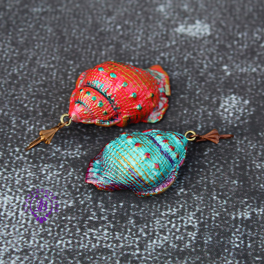 Colorful Seashells From Polymer Clay Colorful Seashells From Polymer Clay