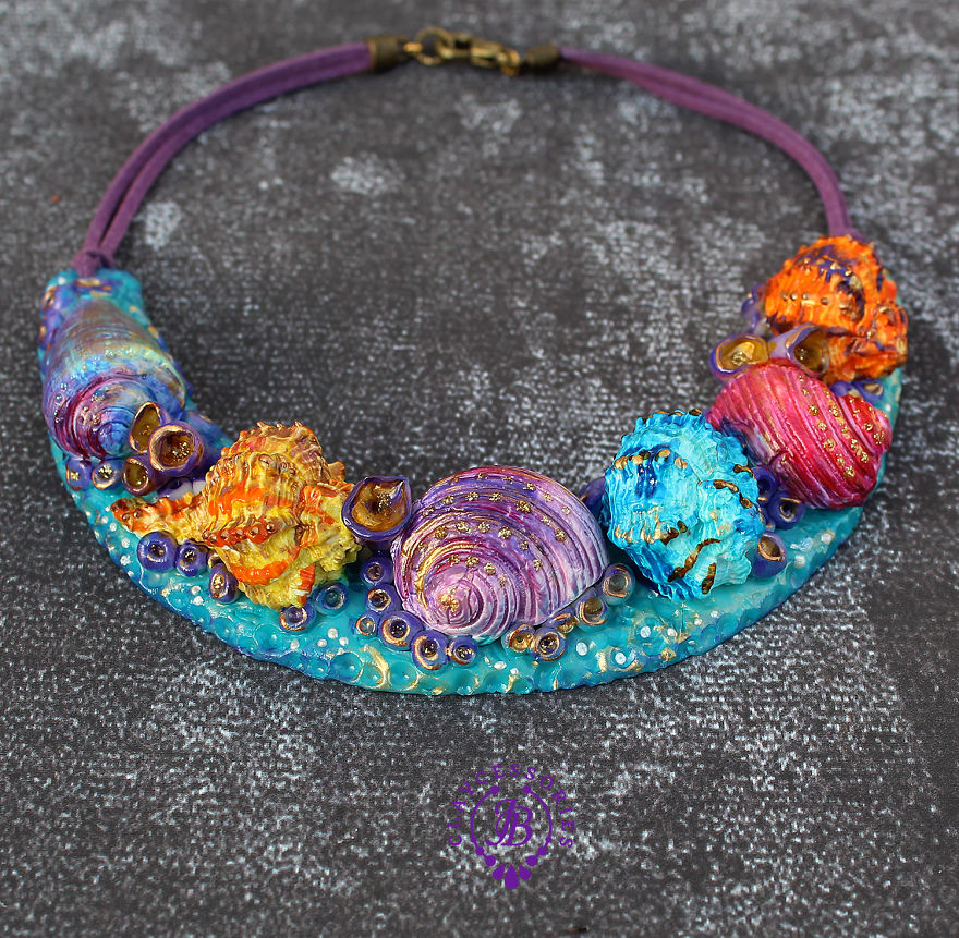 Colorful Seashells From Polymer Clay Colorful Seashells From Polymer Clay