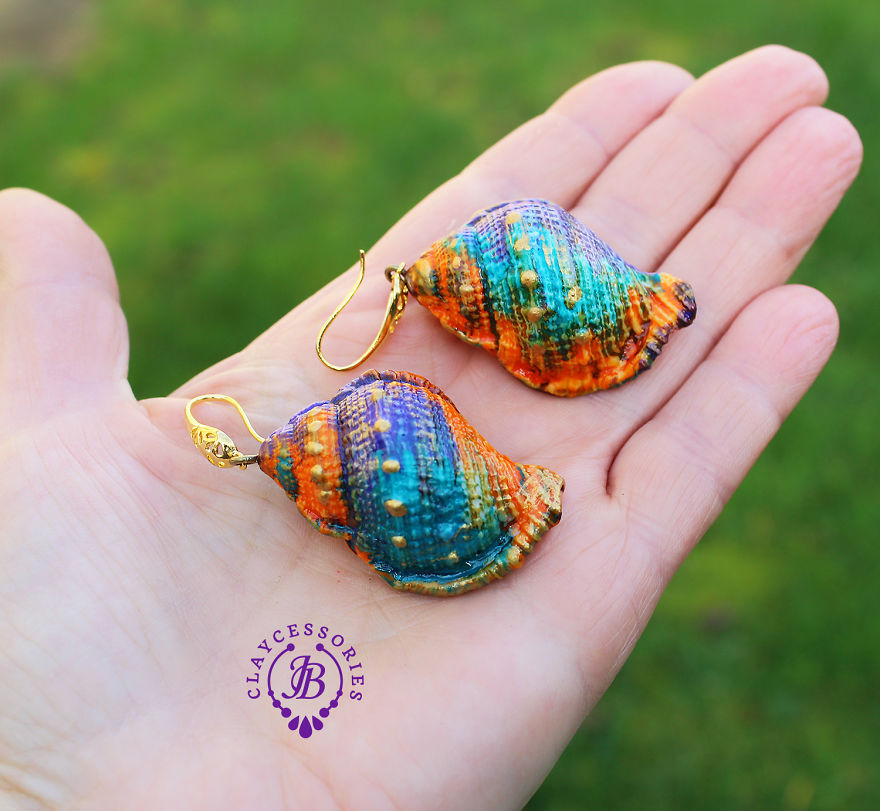 Colorful Seashells From Polymer Clay Colorful Seashells From Polymer Clay