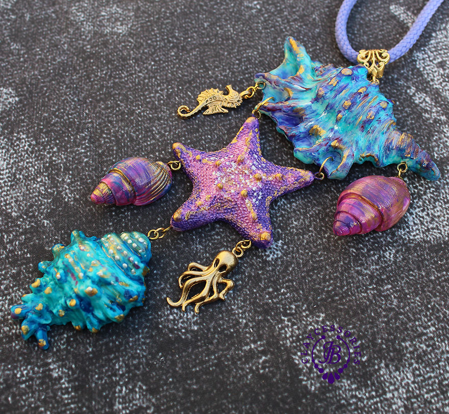 Colorful Seashells From Polymer Clay Colorful Seashells From Polymer Clay