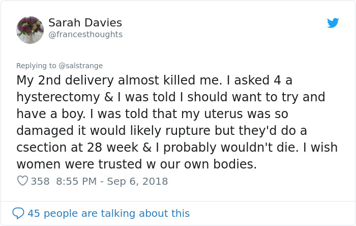 Woman Talks On The Importance Of Body Autonomy By Sharing Her Mom’s Experience With A Misogynist Doctor Woman Talks On The Importance Of Body Autonomy By Sharing Her Mom’s Experience With A Misogynist Doctor