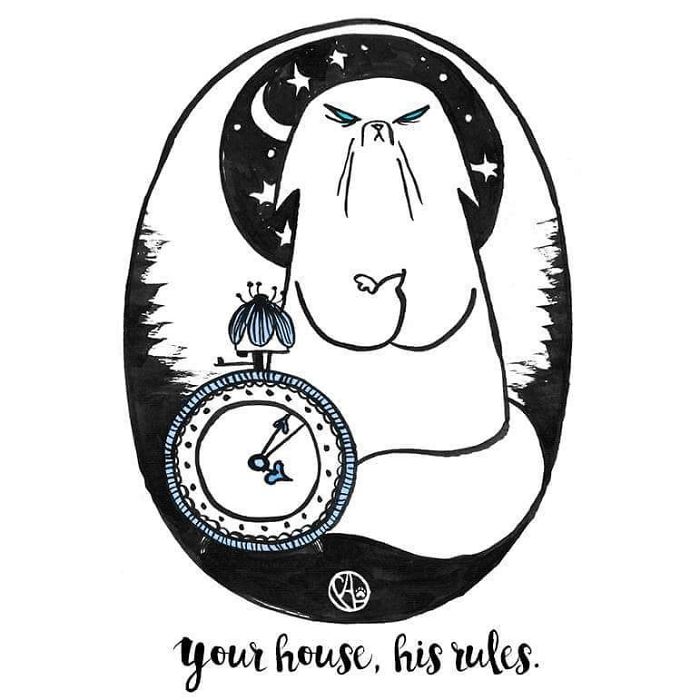 My Girlfriend Turns Our Life With 3 Cats And A Dog Into Humorous Illustrations (20 Pics) My Girlfriend Turns Our Life With 3 Cats And A Dog Into Humorous Illustrations (20 Pics)