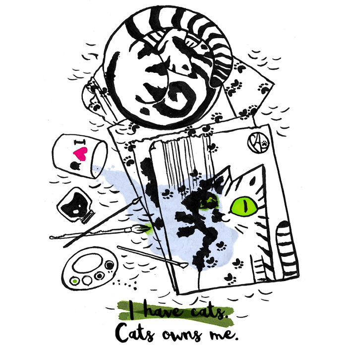 My Girlfriend Turns Our Life With 3 Cats And A Dog Into Humorous Illustrations (20 Pics) My Girlfriend Turns Our Life With 3 Cats And A Dog Into Humorous Illustrations (20 Pics)