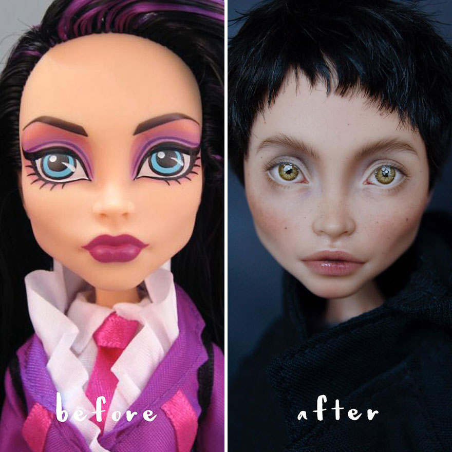 Ukrainian Artist Continues To Remove Makeup From Dolls To Repaint Them In A Very Realistic Way (New Pics)