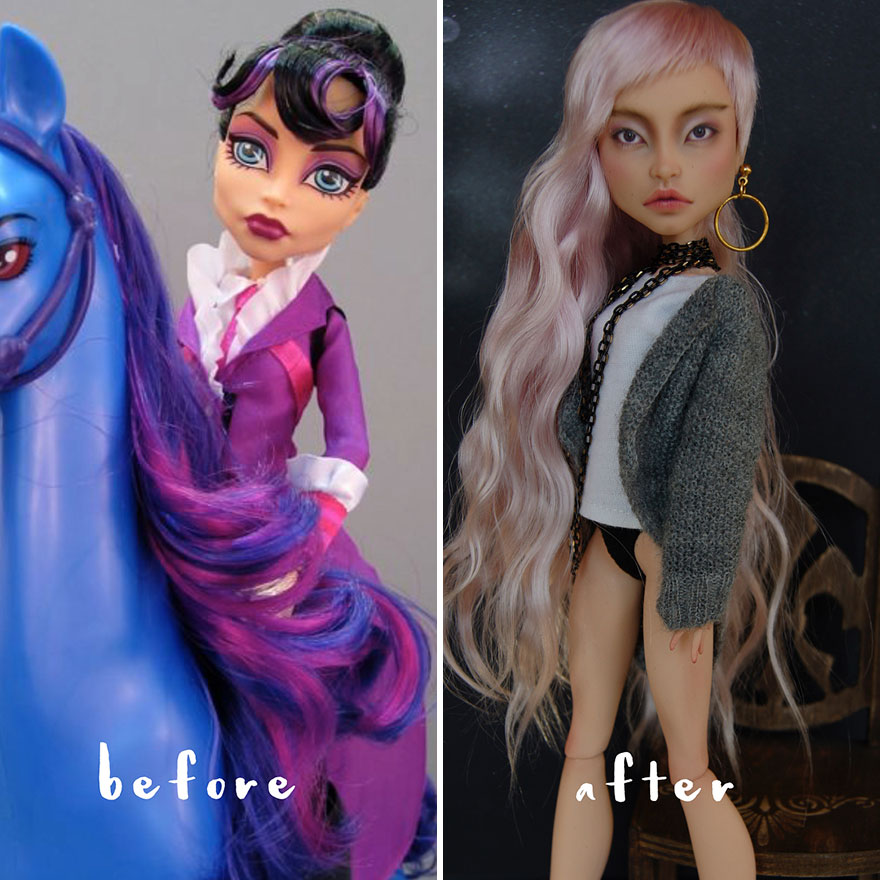 Ukrainian Artist Continues To Remove Makeup From Dolls To Repaint Them In A Very Realistic Way (New Pics)