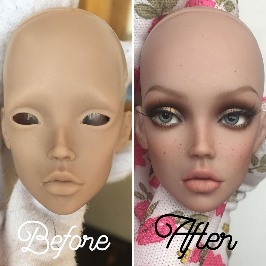 Ukrainian Artist Continues To Remove Makeup From Dolls To Repaint Them In A Very Realistic Way (New Pics)