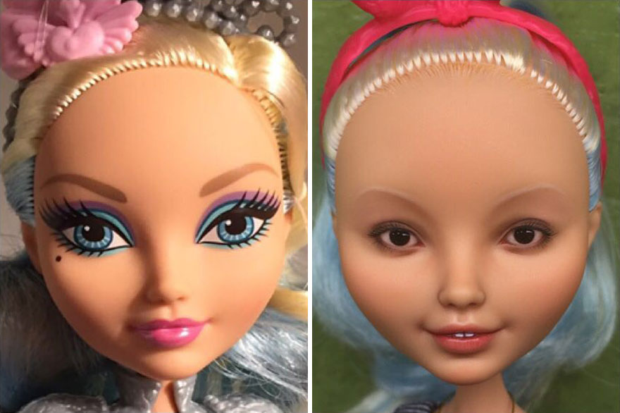 Ukrainian Artist Continues To Remove Makeup From Dolls To Repaint Them In A Very Realistic Way (New Pics)
