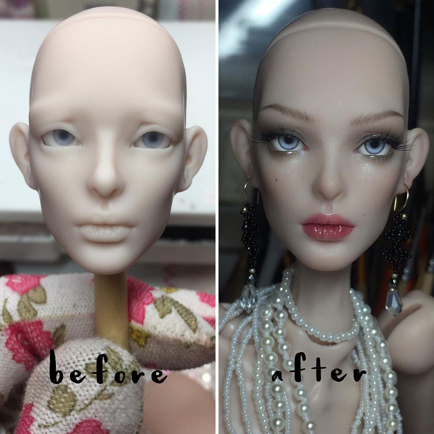 Ukrainian Artist Continues To Remove Makeup From Dolls To Repaint Them In A Very Realistic Way (New Pics)