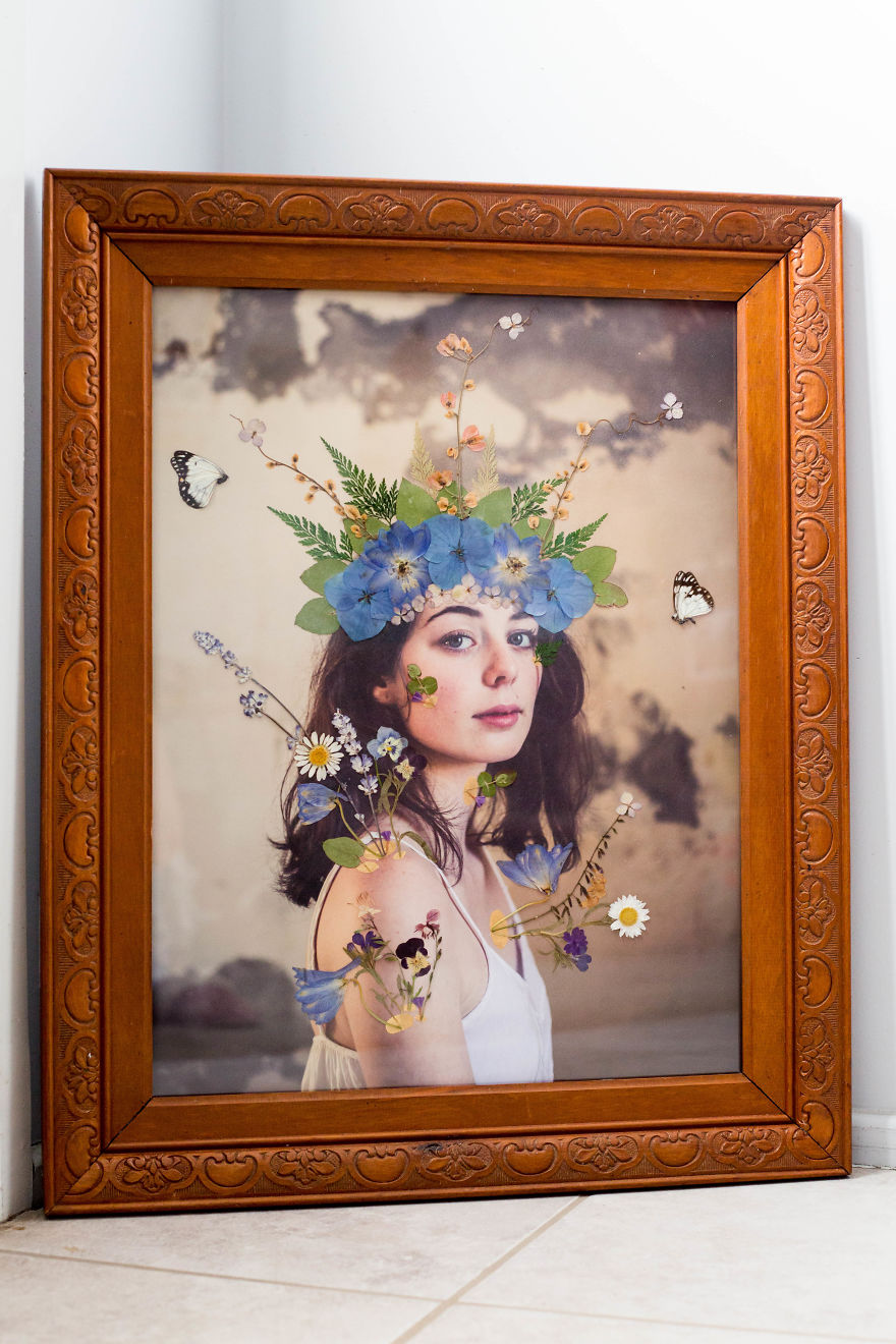 I Created Pressed Flower Portraits For Mental Health Awareness