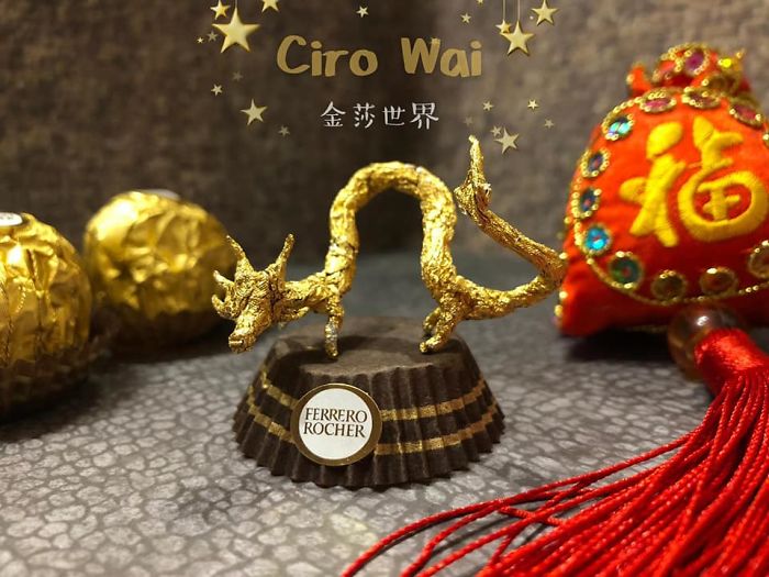 Chinese Artist Creates Tiny Sculptures Using Ferrero Rocher Packaging (28 Pics)