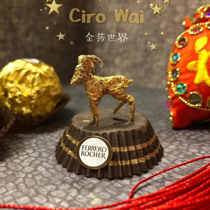 Chinese Artist Creates Tiny Sculptures Using Ferrero Rocher Packaging (28 Pics)
