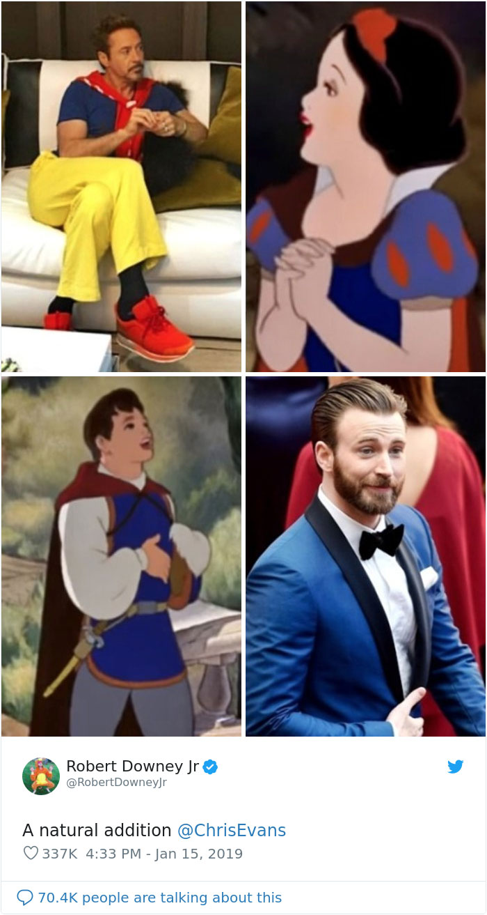 People Spotted That Robert Downey Jr. And Chris Evans Look Like Iconic Disney Duos And It&#8217;s Hilarious