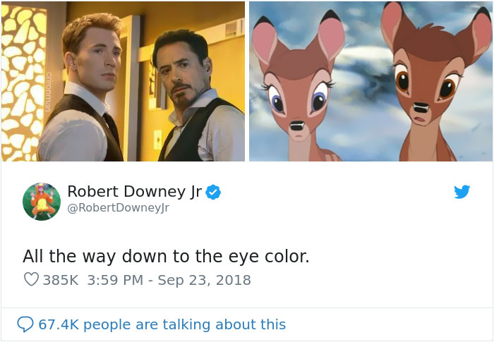 People Spotted That Robert Downey Jr. And Chris Evans Look Like Iconic Disney Duos And It&#8217;s Hilarious