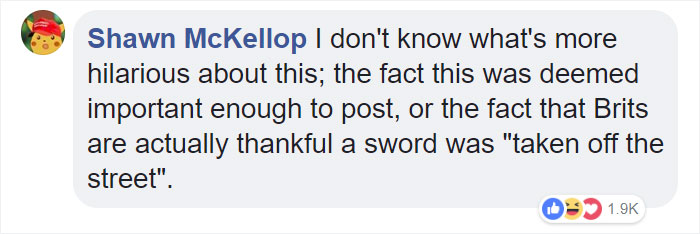 UK Police Post About A Sword Taken Off The Streets, Internet Can’t Stop Laughing