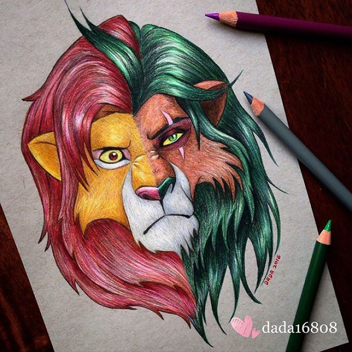 I Combine Two Characters Into One In My Colored Pencil Illustrations (50 Pics) I Combine Two Characters Into One In My Colored Pencil Illustrations (50 Pics)