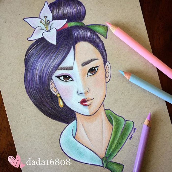 I Combine Two Characters Into One In My Colored Pencil Illustrations (50 Pics) I Combine Two Characters Into One In My Colored Pencil Illustrations (50 Pics)