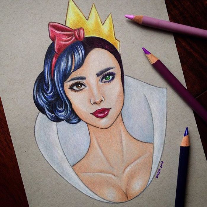 I Combine Two Characters Into One In My Colored Pencil Illustrations (50 Pics) I Combine Two Characters Into One In My Colored Pencil Illustrations (50 Pics)