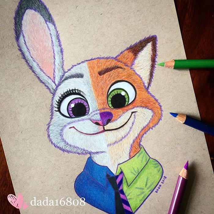 I Combine Two Characters Into One In My Colored Pencil Illustrations (50 Pics) I Combine Two Characters Into One In My Colored Pencil Illustrations (50 Pics)