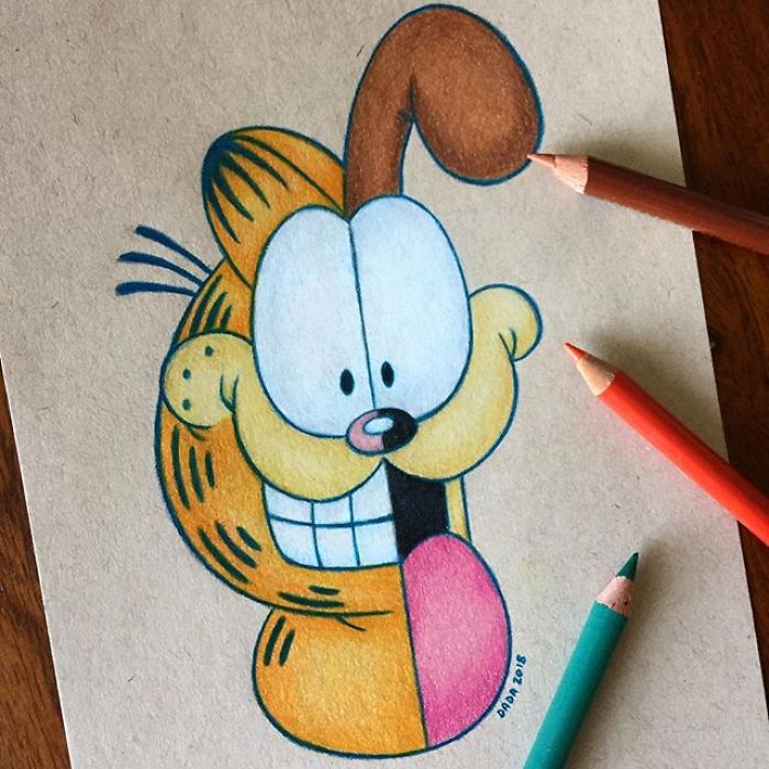 I Combine Two Characters Into One In My Colored Pencil Illustrations (50 Pics) I Combine Two Characters Into One In My Colored Pencil Illustrations (50 Pics)