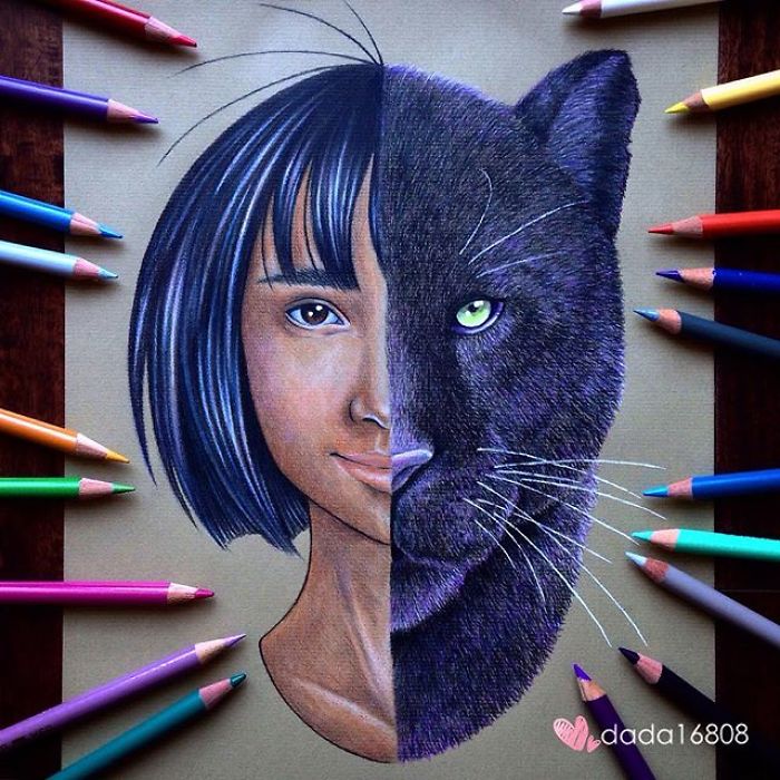 I Combine Two Characters Into One In My Colored Pencil Illustrations (50 Pics) I Combine Two Characters Into One In My Colored Pencil Illustrations (50 Pics)