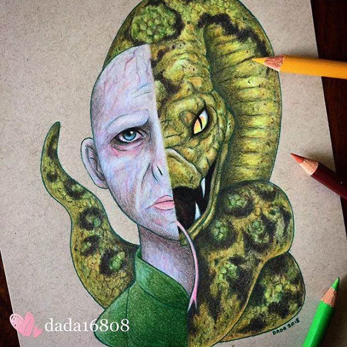 I Combine Two Characters Into One In My Colored Pencil Illustrations (50 Pics) I Combine Two Characters Into One In My Colored Pencil Illustrations (50 Pics)