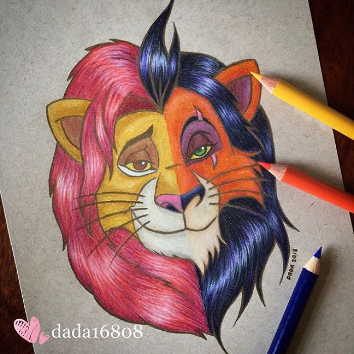 I Combine Two Characters Into One In My Colored Pencil Illustrations (50 Pics) I Combine Two Characters Into One In My Colored Pencil Illustrations (50 Pics)
