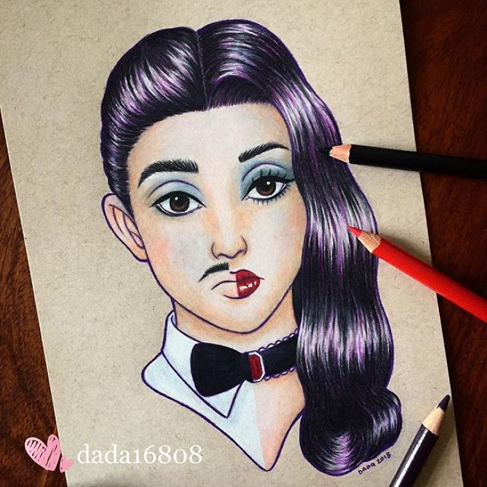 I Combine Two Characters Into One In My Colored Pencil Illustrations (50 Pics) I Combine Two Characters Into One In My Colored Pencil Illustrations (50 Pics)