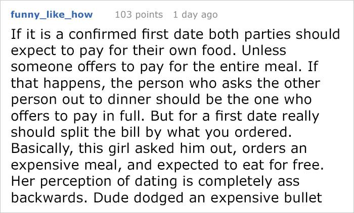 Guy Refuses To Pay $126 For His Date’s Food, So She Shows Him Her True Colors Guy Refuses To Pay $126 For His Date’s Food, So She Shows Him Her True Colors