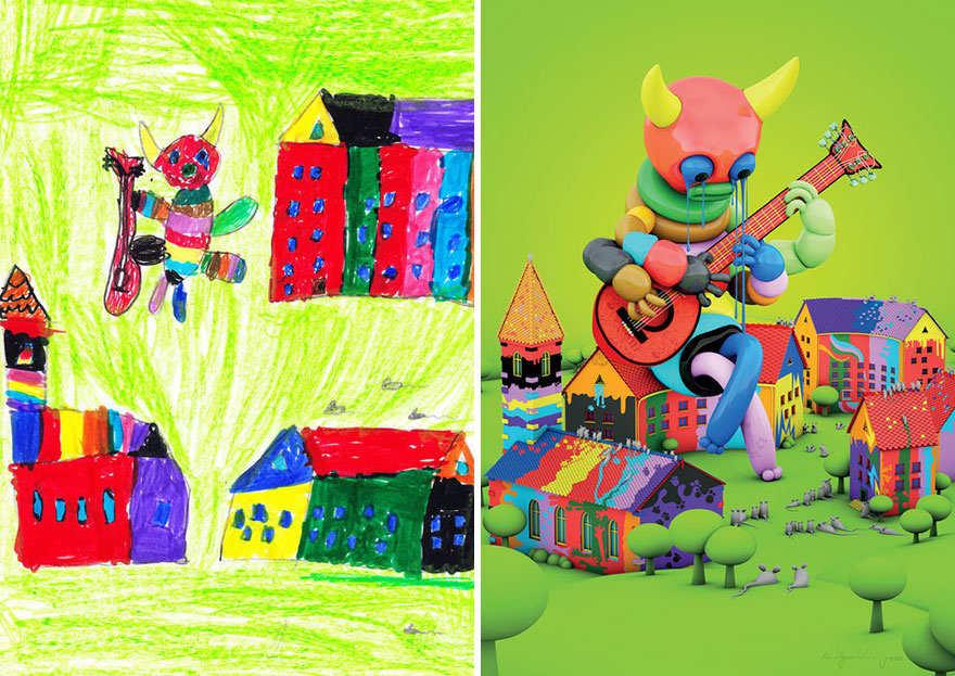 What Happens When Professional Artists Recreate Kids’ Monster Doodles In Their Own Unique Style (New Pics) What Happens When Professional Artists Recreate Kids’ Monster Doodles In Their Own Unique Style (New Pics)