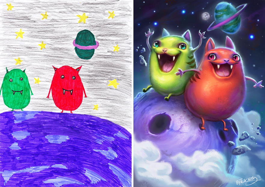 What Happens When Professional Artists Recreate Kids’ Monster Doodles In Their Own Unique Style (New Pics) What Happens When Professional Artists Recreate Kids’ Monster Doodles In Their Own Unique Style (New Pics)