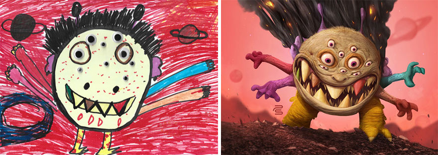 What Happens When Professional Artists Recreate Kids’ Monster Doodles In Their Own Unique Style (New Pics) What Happens When Professional Artists Recreate Kids’ Monster Doodles In Their Own Unique Style (New Pics)