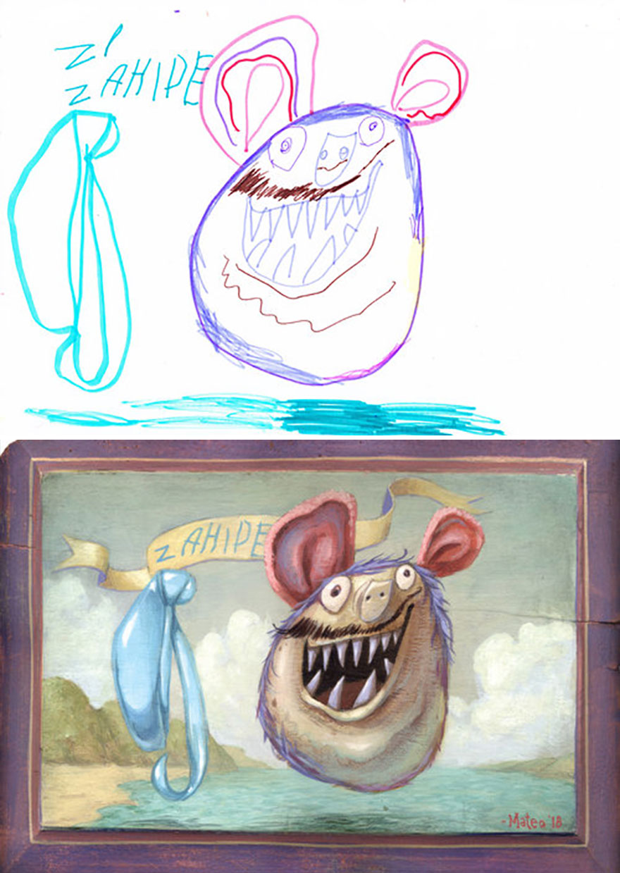 What Happens When Professional Artists Recreate Kids’ Monster Doodles In Their Own Unique Style (New Pics) What Happens When Professional Artists Recreate Kids’ Monster Doodles In Their Own Unique Style (New Pics)
