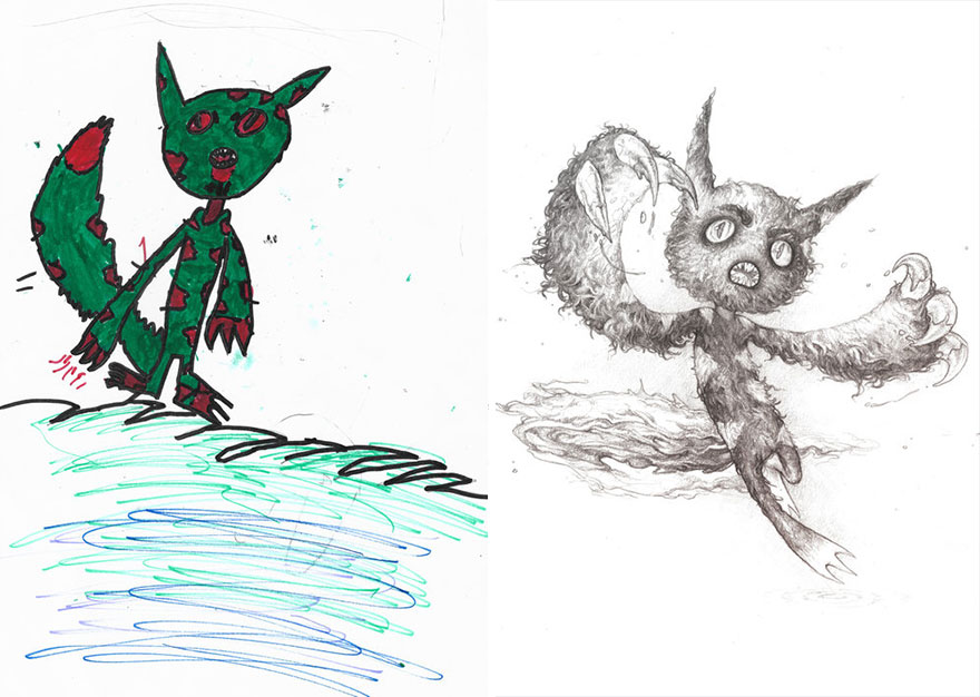 What Happens When Professional Artists Recreate Kids’ Monster Doodles In Their Own Unique Style (New Pics) What Happens When Professional Artists Recreate Kids’ Monster Doodles In Their Own Unique Style (New Pics)