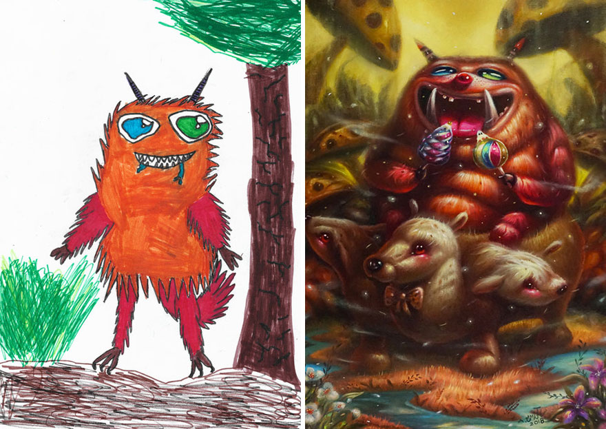What Happens When Professional Artists Recreate Kids’ Monster Doodles In Their Own Unique Style (New Pics) What Happens When Professional Artists Recreate Kids’ Monster Doodles In Their Own Unique Style (New Pics)