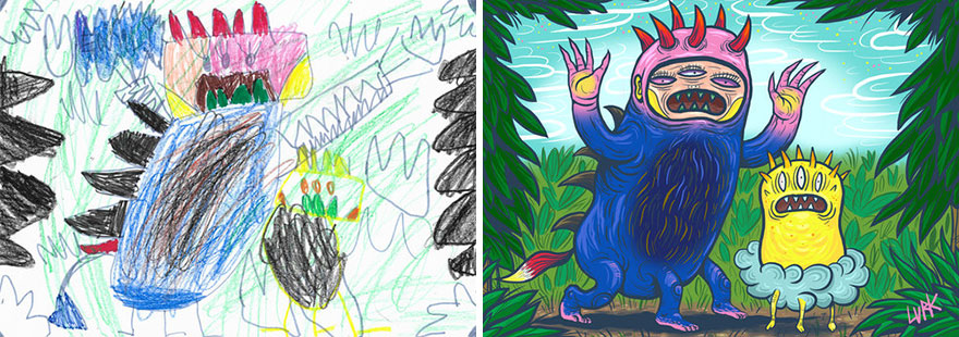 What Happens When Professional Artists Recreate Kids’ Monster Doodles In Their Own Unique Style (New Pics) What Happens When Professional Artists Recreate Kids’ Monster Doodles In Their Own Unique Style (New Pics)