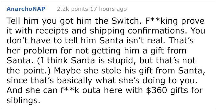 This Guy Bought A $300 Gift For His Brother, But His Mother Brushed It Off As A Gift From Santa And Asked For More Money