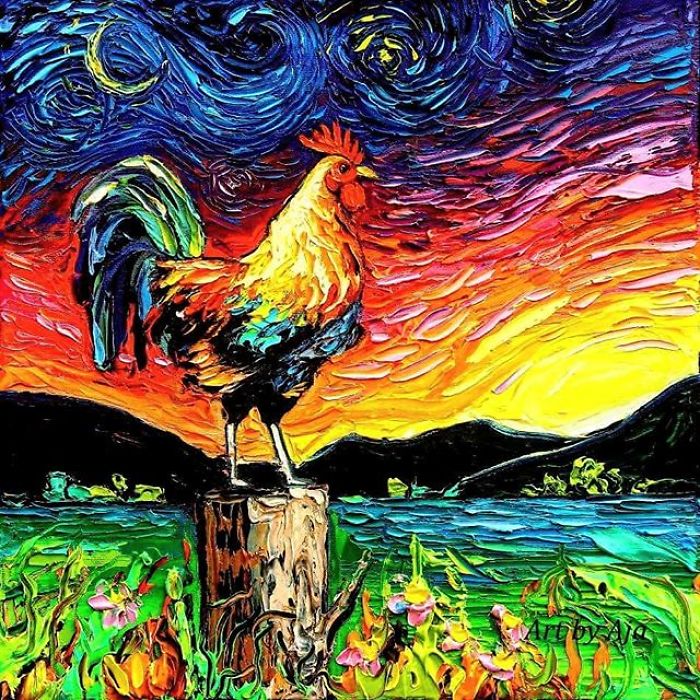 Artist’s Painting Gets Mistaken For A Van Gogh, So She Creates Brilliant ‘Starry Night’ Series (Part II)