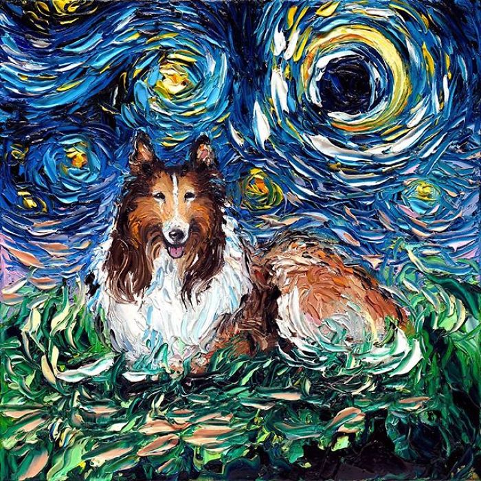 Artist’s Painting Gets Mistaken For A Van Gogh, So She Creates Brilliant ‘Starry Night’ Series (Part II)