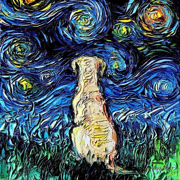 Artist’s Painting Gets Mistaken For A Van Gogh, So She Creates Brilliant ‘Starry Night’ Series (Part II)