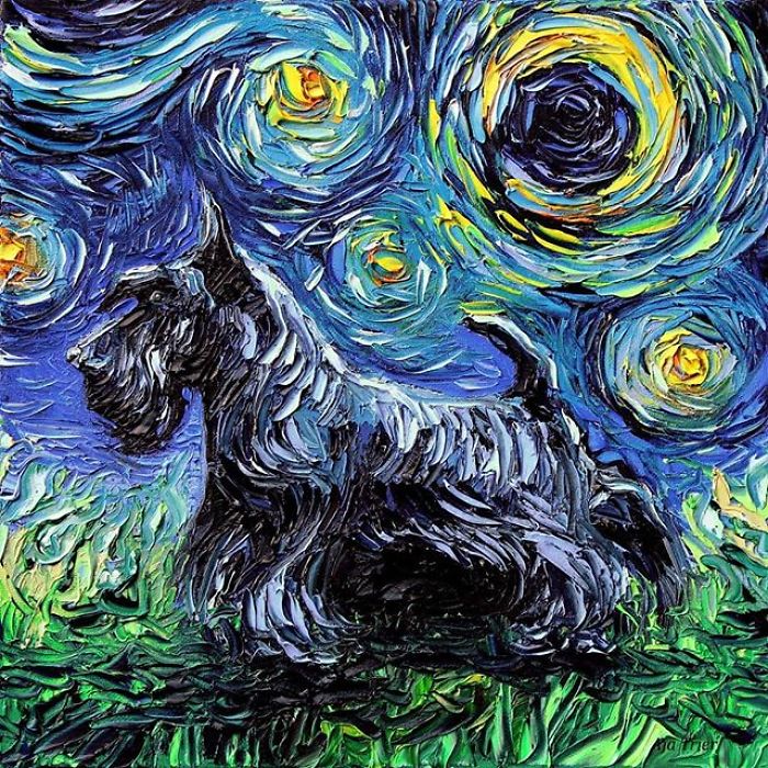 Artist’s Painting Gets Mistaken For A Van Gogh, So She Creates Brilliant ‘Starry Night’ Series (Part II)